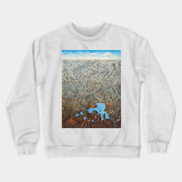 Vintage Map Topographical Yellowstone Travel Crewneck Sweatshirt by pdpress